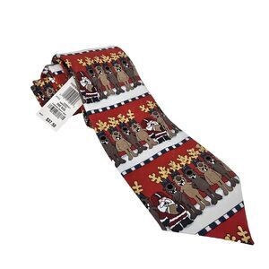 John Ashford Christmas Tie Mens Santa Football Reindeer Novelty Holiday Necktie